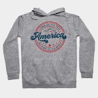 America Land Of The Free Because Of The Brave, 4th of July, Patriotic, Independence Day Hoodie